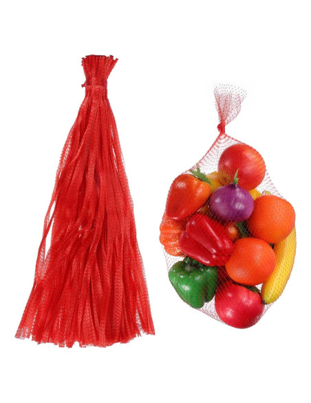 100 Bolsas de Malla Reutilizables uxcell 60 cm Rojas para Almacenamiento