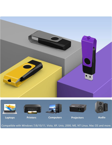 Paquete de 10 Pendrives USB 2.0 AGECASH A 1GB Multicolor