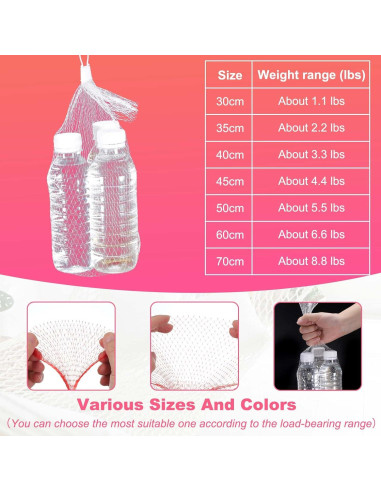 100 Bolsas de Malla Reutilizables uxcell 60 cm Rojas para Almacenamiento