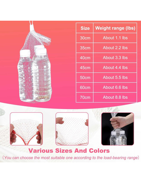 100 Bolsas de Malla Reutilizables uxcell 60 cm Rojas para Almacenamiento