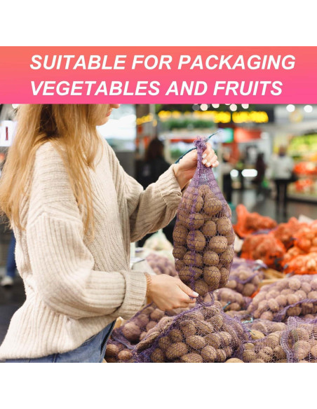 100 Bolsas de Malla Reutilizables uxcell 60 cm Rojas para Almacenamiento