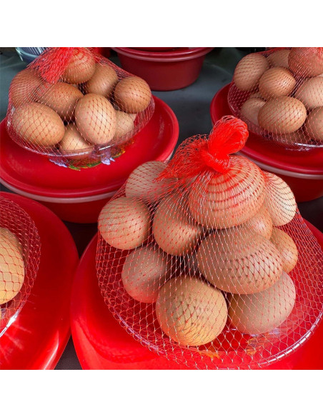 100 Bolsas de Malla Reutilizables uxcell 60 cm Rojas para Almacenamiento