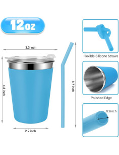 Tazas para Niños Yummy Sam 2 Pack 12oz Acero Inoxidable 2