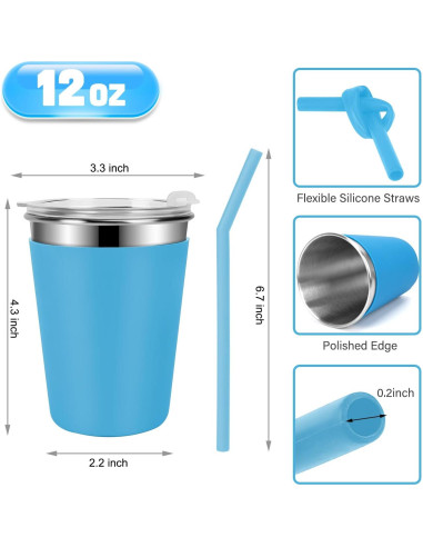 Tazas para Niños Yummy Sam 2 Pack 12oz Acero Inoxidable