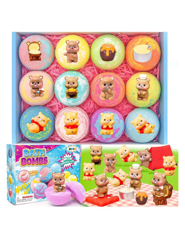 Set de 12 Bombas de Baño Orgánicas con Juguetes Sorpresa