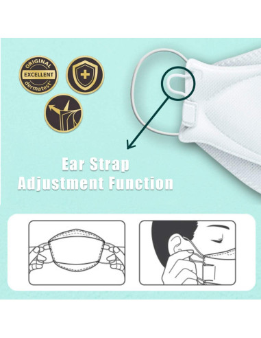 Mascarilla desechable KF94 Airwasher - 10 unidades, negra, 4 capas