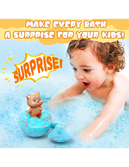 Set de 12 Bombas de Baño Orgánicas con Juguetes Sorpresa