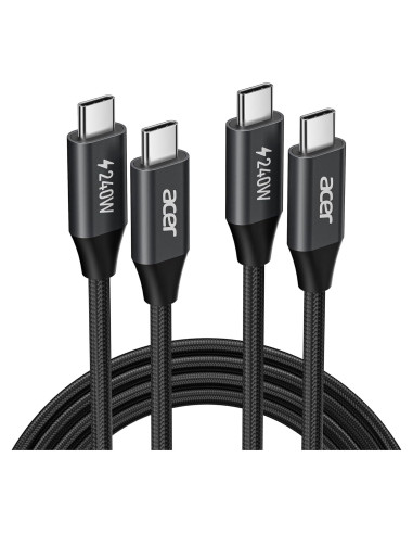 Cable USB C Acer OCB249 240W 2m Trenzado Nylon Carga Rápida