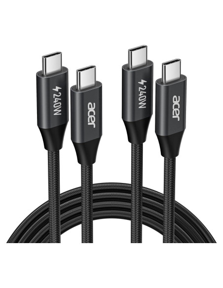 Cable USB C Acer OCB249 240W 2m Trenzado Nylon Carga Rápida