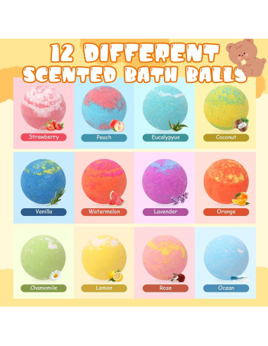 Set de 12 Bombas de Baño Orgánicas con Juguetes Sorpresa