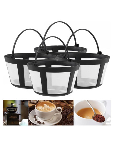 Cestas de Filtros de Café Reutilizables TQEONKL 4PC 8-12 Tazas