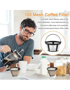 Cestas de Filtros de Café Reutilizables TQEONKL 4PC 8-12 Tazas 2