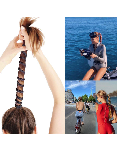 Tiras de Cabello en Espiral LOTMIAI 89cm 3pcs para Gimnasio