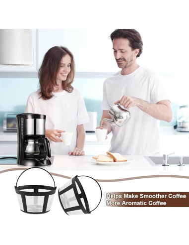 Cestas de Filtros de Café Reutilizables TQEONKL 4PC 8-12 Tazas