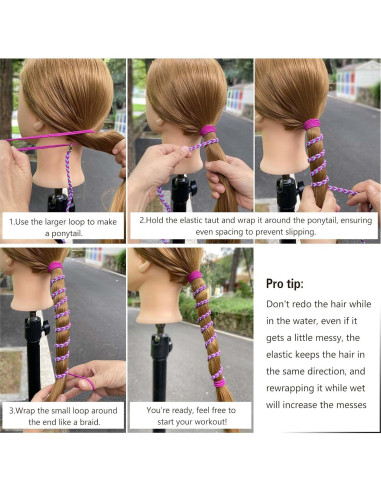 Tiras de Cabello en Espiral LOTMIAI 89cm 3pcs para Gimnasio
