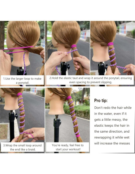 Tiras de Cabello en Espiral LOTMIAI 89cm 3pcs para Gimnasio