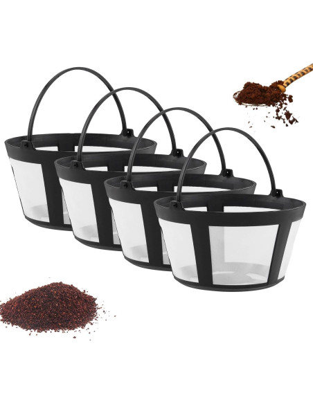 Cestas de Filtros de Café Reutilizables TQEONKL 4PC 8-12 Tazas