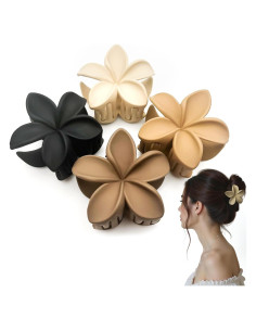 Clips de Pelo Antideslizantes Luvearo Flor Neutros 4 Pcs