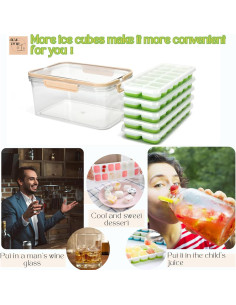 Bandeja de Cubitos de Hielo MBHTZJ 5 Piezas Silicona Verde 2