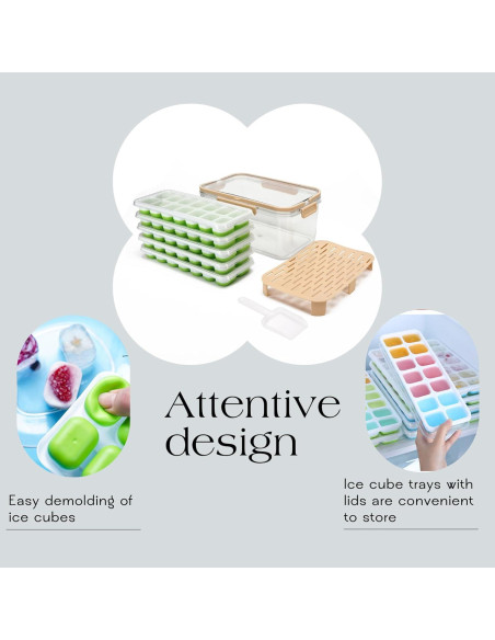 Bandeja de Cubitos de Hielo MBHTZJ 5 Piezas Silicona Verde