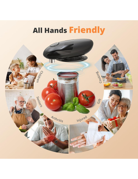 Abrelatas Eléctrico SYAWS Automático para Latas - Negro