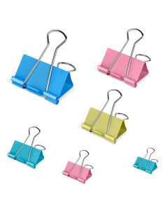 Clip de Encuadernación Ufmarine 120 Piezas Coloreados