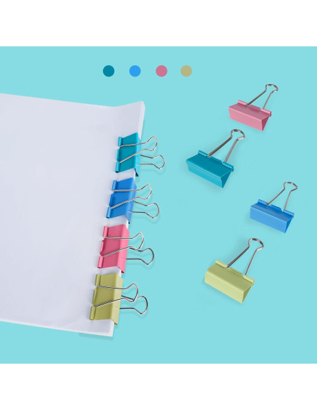 Clip de Encuadernación Ufmarine 120 Piezas Coloreados