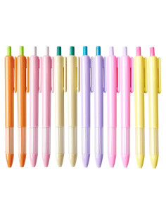 Conjunto de 12 Bolígrafos LuminoMei Tinta Negra 1.0mm Multicolor