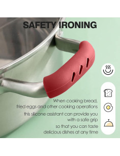 6 Cubiertas de Mango de Olla de Silicona UAIAGM - Rojo 2