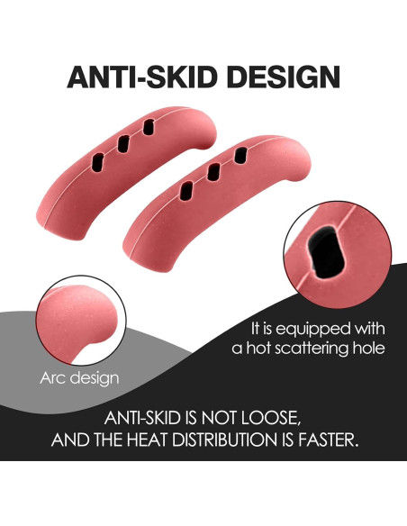 6 Cubiertas de Mango de Olla de Silicona UAIAGM - Rojo