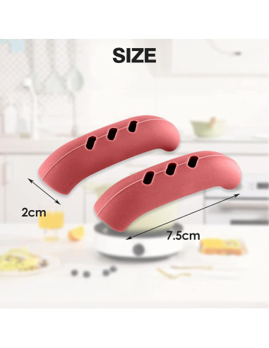 6 Cubiertas de Mango de Olla de Silicona UAIAGM - Rojo