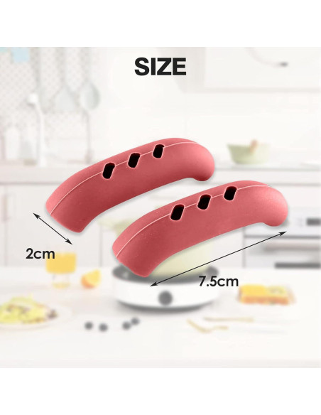 6 Cubiertas de Mango de Olla de Silicona UAIAGM - Rojo