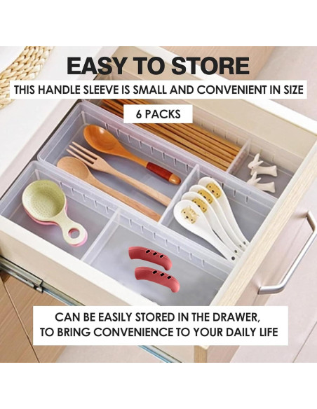 6 Cubiertas de Mango de Olla de Silicona UAIAGM - Rojo