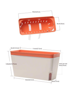 Macetas Autorriego GardenBasix 6 Piezas Rectangulares 28x12.7cm 2