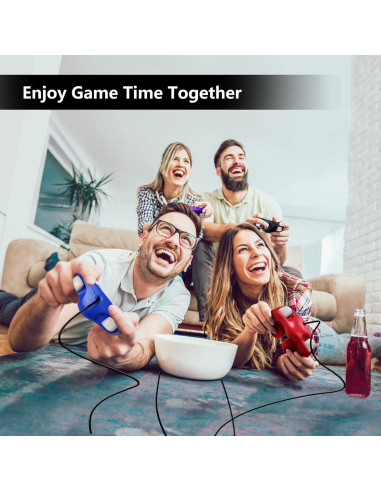 Controlador Gamecube FIOTOK Clásico con Cable Azul y Rojo