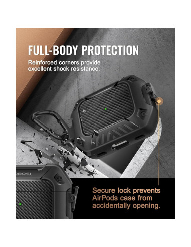 Funda protectora MOBOSI para AirPods Pro 2/1 gen negra