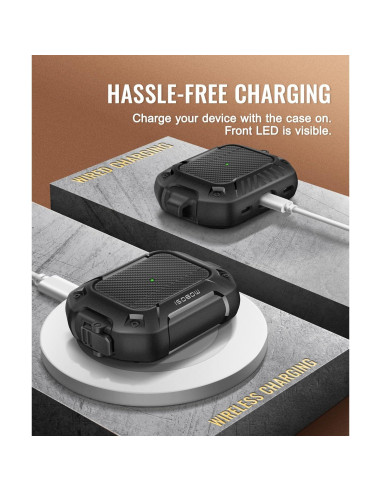 Funda protectora MOBOSI para AirPods Pro 2/1 gen negra