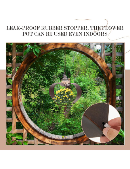 Set de 2 Soportes de Plantas Colgantes Romooa Corazón 27x26cm Set de 2 Soportes de Plantas Colgantes Romooa Corazón 27x26cm