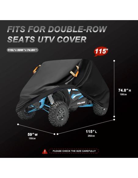 Cubierta UTV ClawsCover Impermeable 2 Asientos 292x150 cm