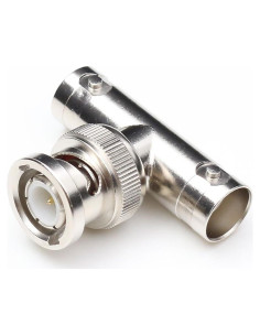 Divisor BNC Macho a Hembra 3 Vías ANHAN Latón Niquelado