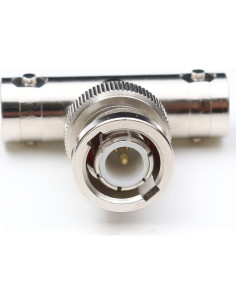 Divisor BNC Macho a Hembra 3 Vías ANHAN Latón Niquelado 2