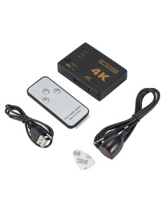 Conmutador HDMI 3 Vías Suckoo 4K 30Hz 3 en 1 con IR