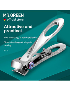 Cortaúñas MR.GREEN Acero Inoxidable Apertura Ancha 11mm 2