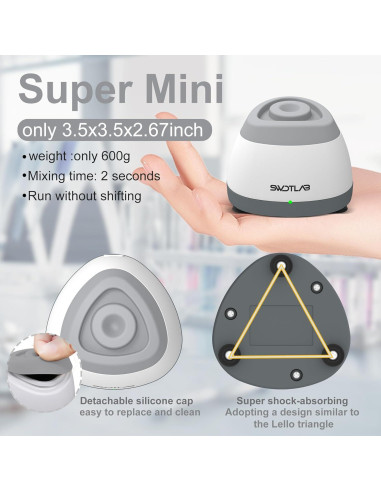 Mezclador Vortex Mini SWDTLAB 4000rpm Portátil para Pintura