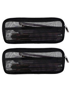 Bolsa de Maquillaje de Malla Transparente Styquenzer - 2 Pcs