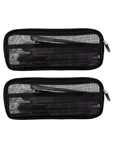 Bolsa de Maquillaje de Malla Transparente Styquenzer - 2 Pcs