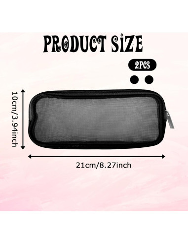 Bolsa de Maquillaje de Malla Transparente Styquenzer - 2 Pcs