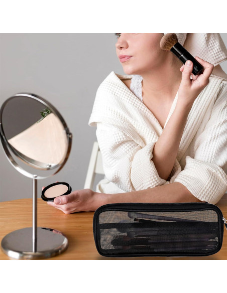 Bolsa de Maquillaje de Malla Transparente Styquenzer - 2 Pcs