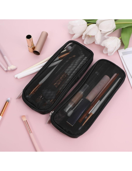 Bolsa de Maquillaje de Malla Transparente Styquenzer - 2 Pcs