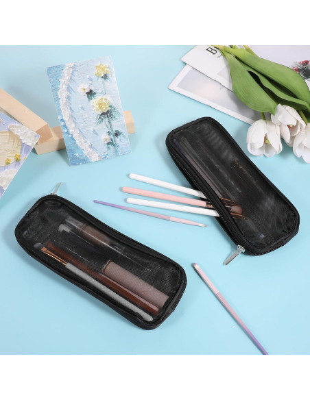 Bolsa de Maquillaje de Malla Transparente Styquenzer - 2 Pcs